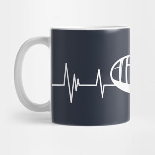 rugby ball heartbeat sports lover rugby ball Mug